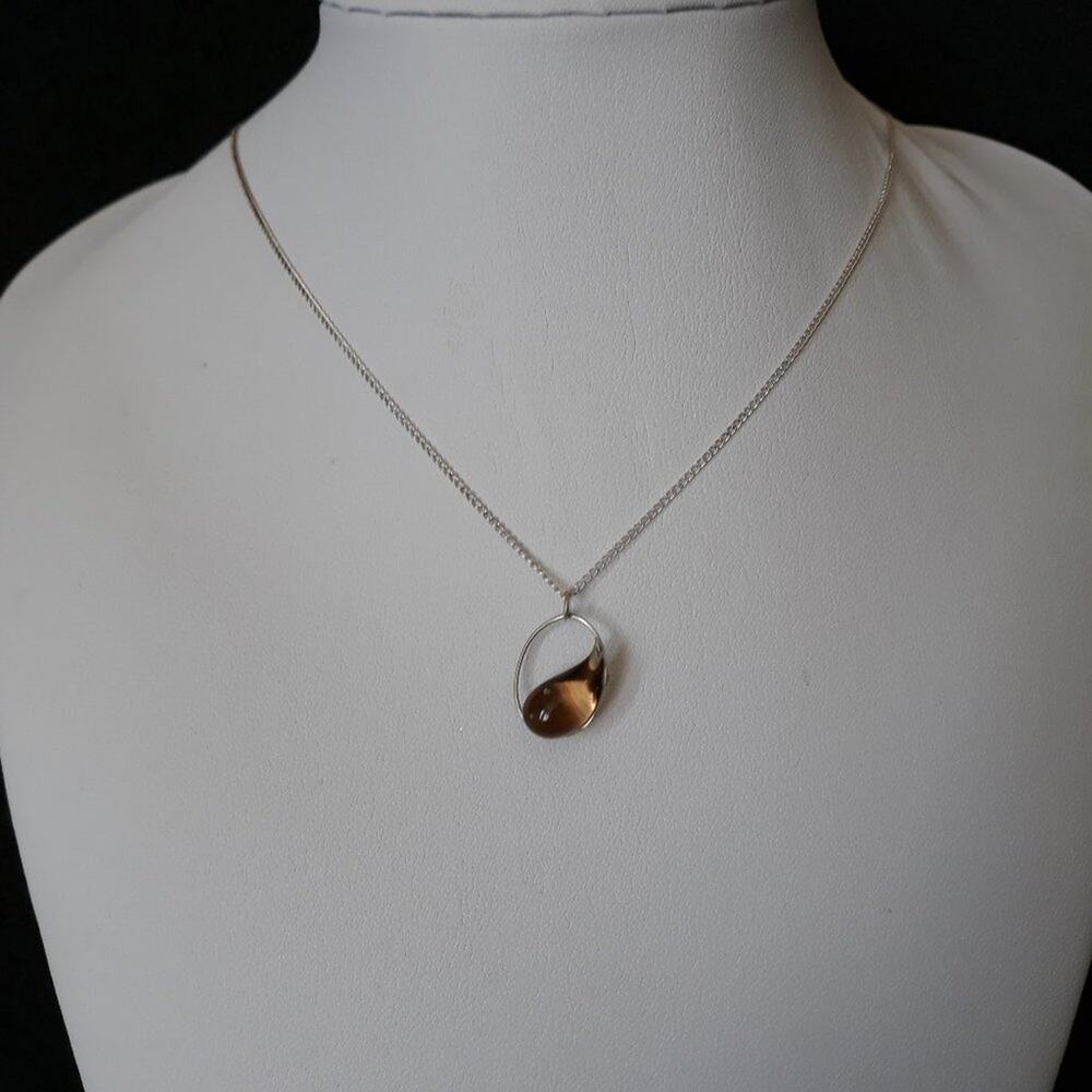 Delicate Silver Chain with Glass Drop Pendant